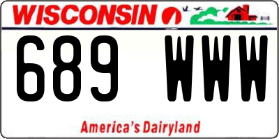 WI license plate 689WWW