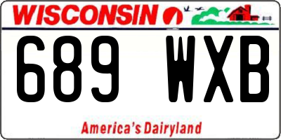 WI license plate 689WXB