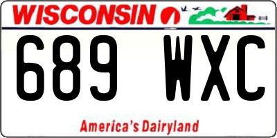 WI license plate 689WXC