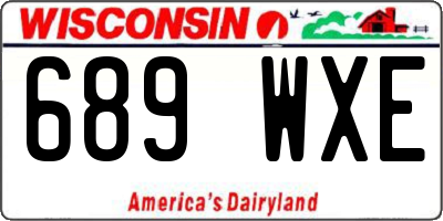 WI license plate 689WXE