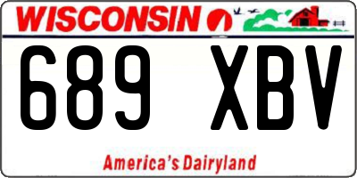 WI license plate 689XBV