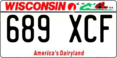 WI license plate 689XCF