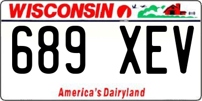 WI license plate 689XEV