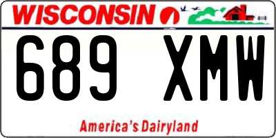 WI license plate 689XMW