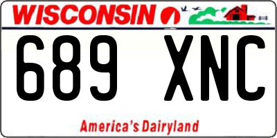WI license plate 689XNC