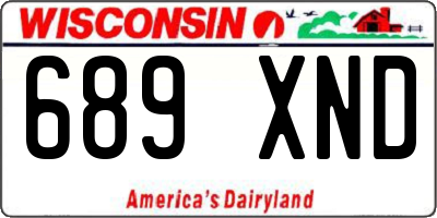 WI license plate 689XND
