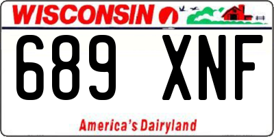 WI license plate 689XNF