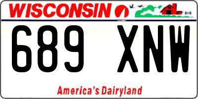 WI license plate 689XNW