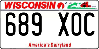 WI license plate 689XOC