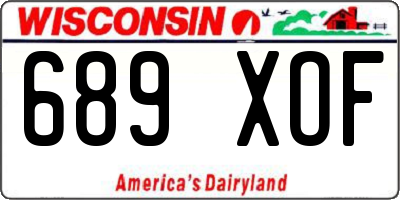 WI license plate 689XOF