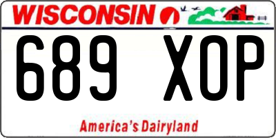 WI license plate 689XOP
