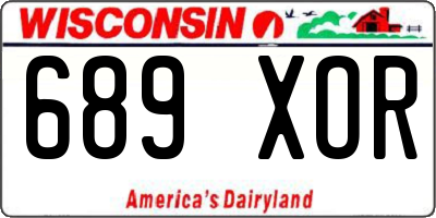 WI license plate 689XOR
