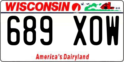 WI license plate 689XOW