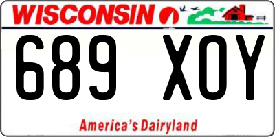 WI license plate 689XOY