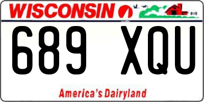 WI license plate 689XQU