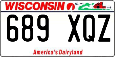 WI license plate 689XQZ