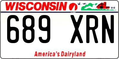 WI license plate 689XRN