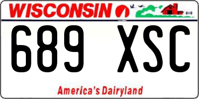 WI license plate 689XSC