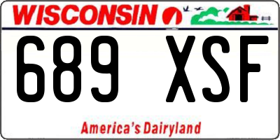 WI license plate 689XSF