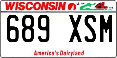WI license plate 689XSM
