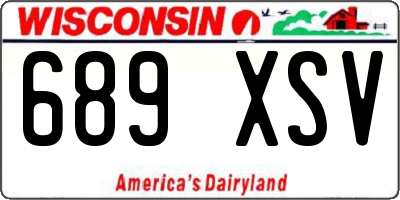 WI license plate 689XSV