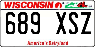 WI license plate 689XSZ