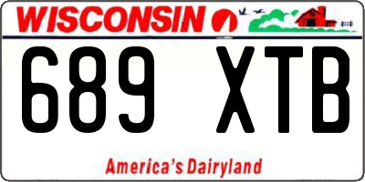 WI license plate 689XTB