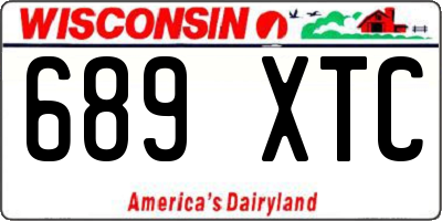 WI license plate 689XTC