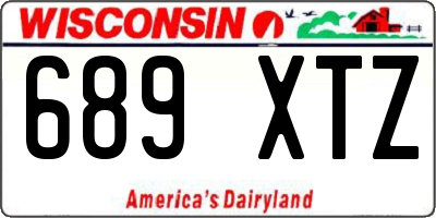 WI license plate 689XTZ