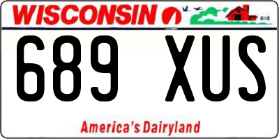 WI license plate 689XUS
