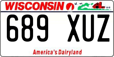 WI license plate 689XUZ