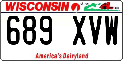 WI license plate 689XVW