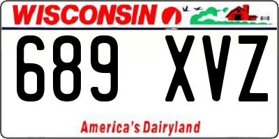 WI license plate 689XVZ