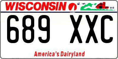 WI license plate 689XXC