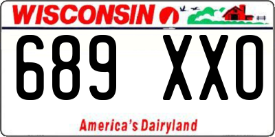 WI license plate 689XXO