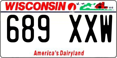 WI license plate 689XXW