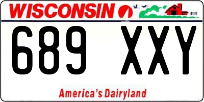 WI license plate 689XXY