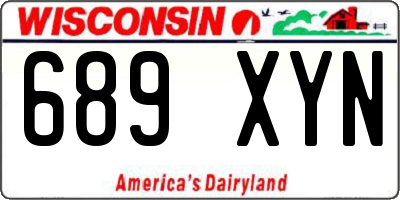 WI license plate 689XYN