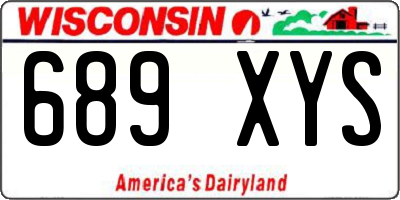 WI license plate 689XYS