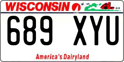 WI license plate 689XYU
