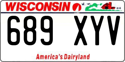 WI license plate 689XYV