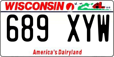 WI license plate 689XYW