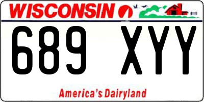 WI license plate 689XYY