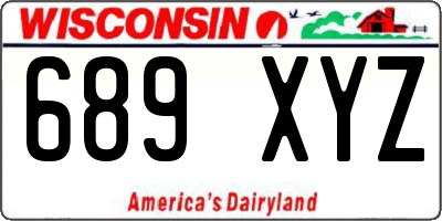 WI license plate 689XYZ