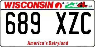 WI license plate 689XZC