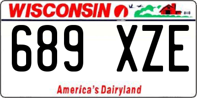 WI license plate 689XZE