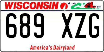 WI license plate 689XZG