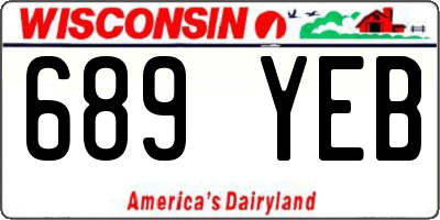 WI license plate 689YEB