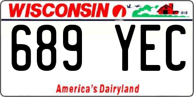 WI license plate 689YEC