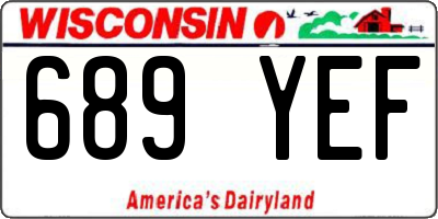 WI license plate 689YEF